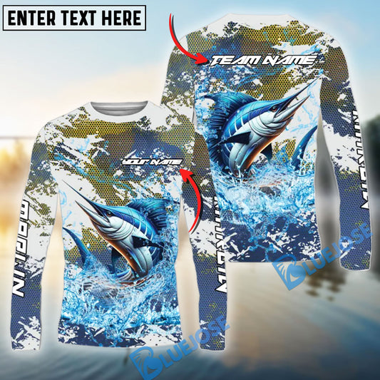 Bluejose Marlin Fishing Hooked On Victory Custom Name & Team Name 3D Shirts