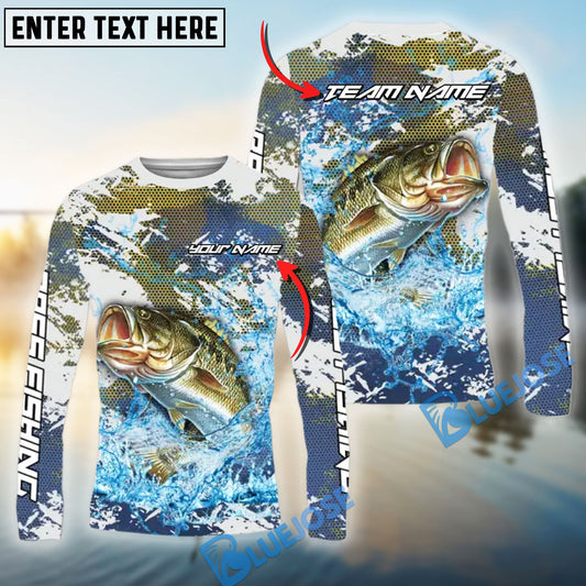 Bluejose Bass Fishing Hooked On Victory Custom Name & Team Name 3D Shirts