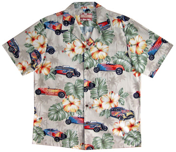 Bluejose Hawaiian Hot Rods Men's Hawaiian Shirt