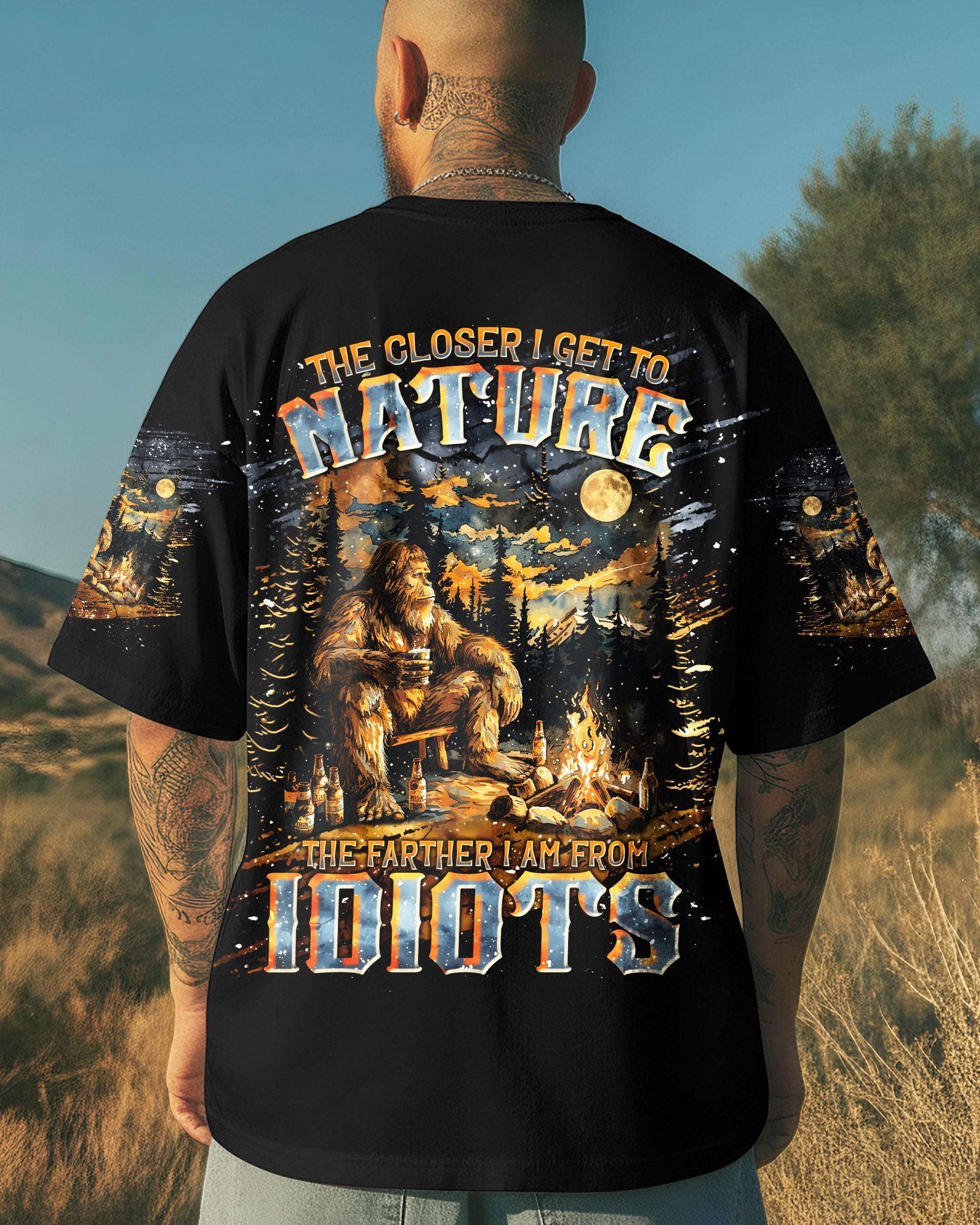THE CLOSER I GET TO NATURE BIGFOOT ALL OVER PRINT - TLNT2011251