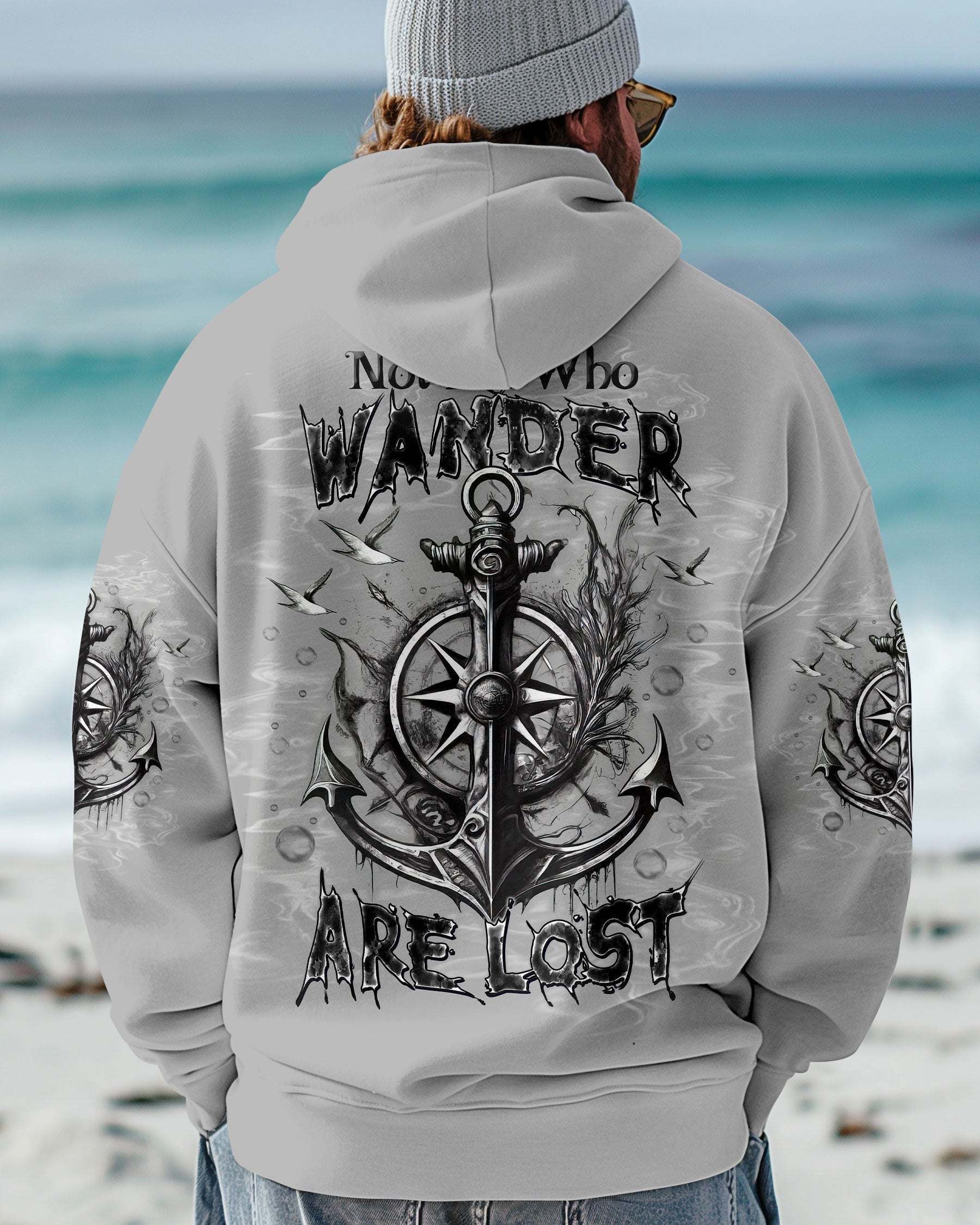 NOT ALL WHO WANDER ARE LOST ANCHOR COMPASS ALL OVER PRINT - TLTW1402252