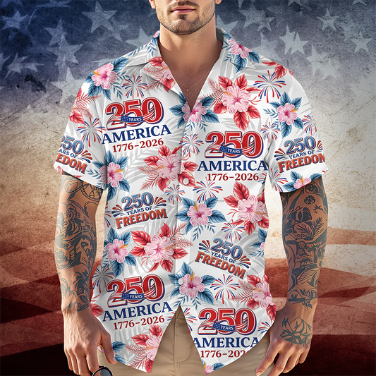 BlueJose 250 Years Of America 1776-2026 Hawaiian Shirt