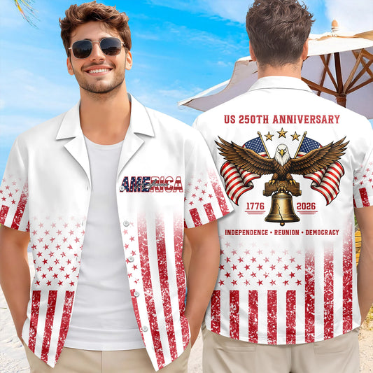 BlueJose Custom Name Eagles 250th Birthday Independence - Reunion - Democracy Hawaii Shirt