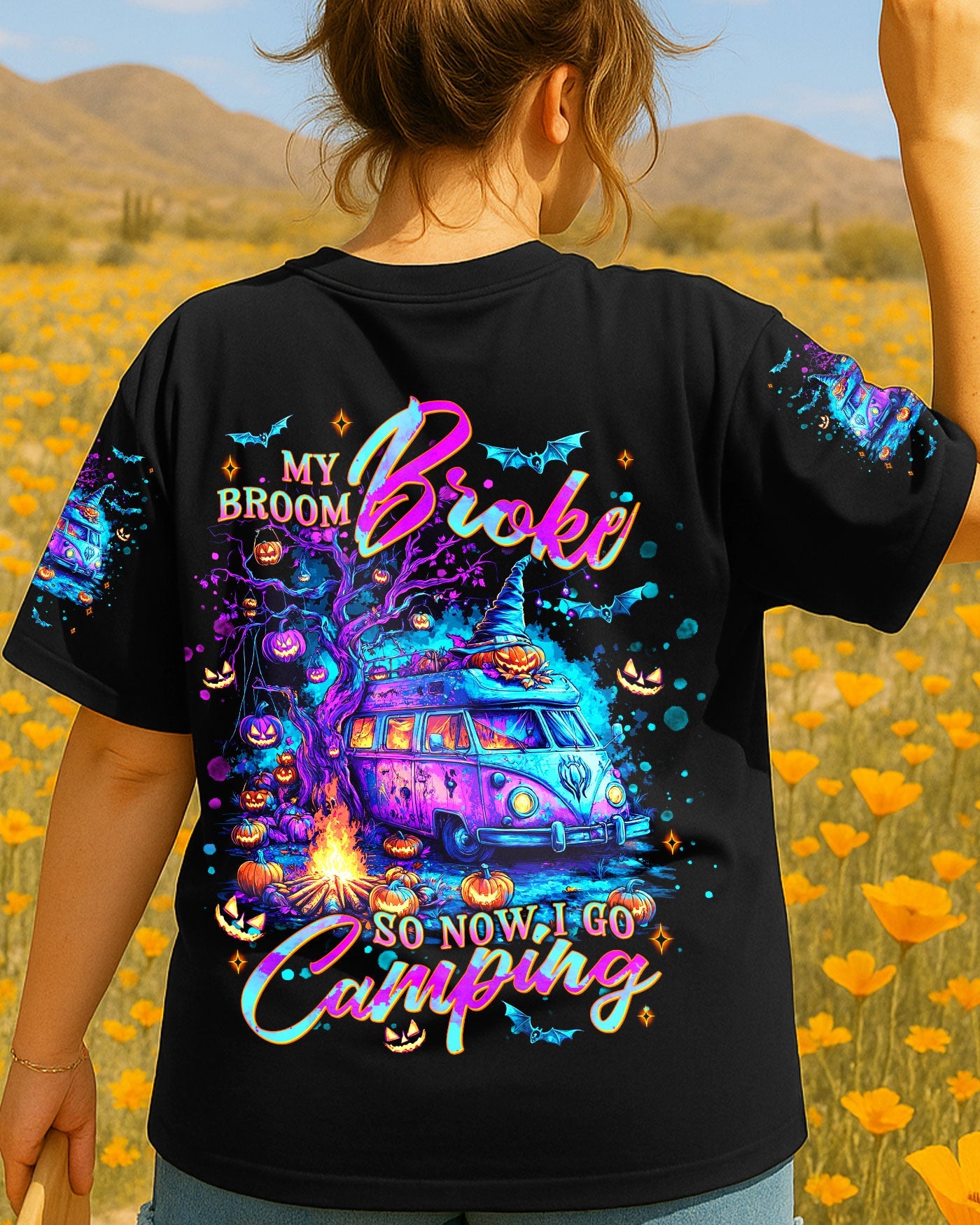 MY BROOM BROKE SO NOW HALLOWEEN CAMPING ALL OVER PRINT - TLNT2307254