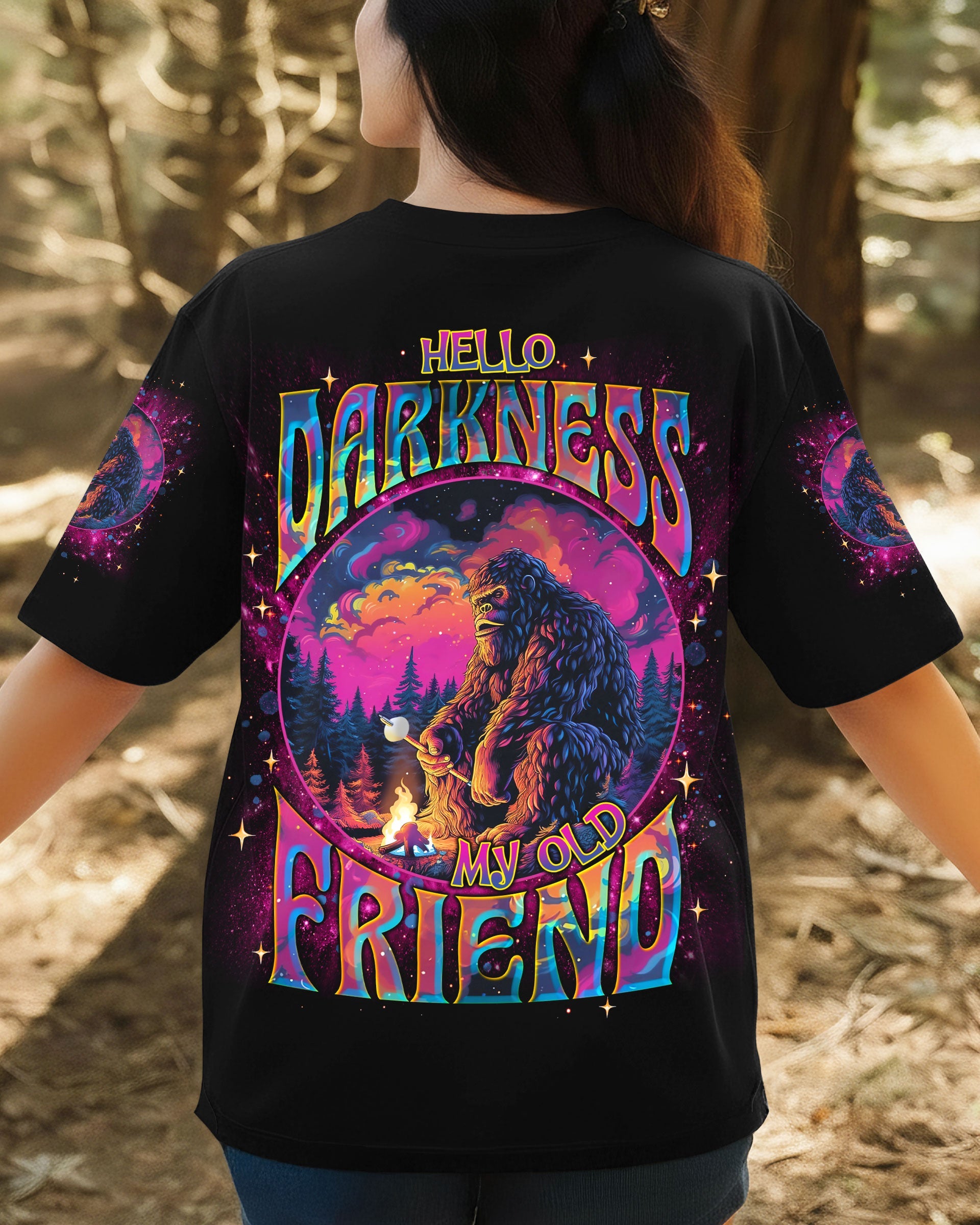 HELLO DARKNESS MY OLD FRIEND BIGFOOT ALL OVER PRINT - TLNT2711251