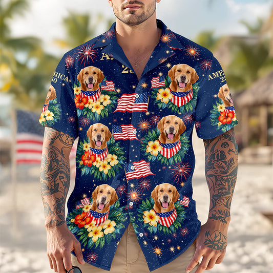 BlueJose Custom Dog Cat Photo America 250 Hawaii Shirt Gift For Pet Lovers