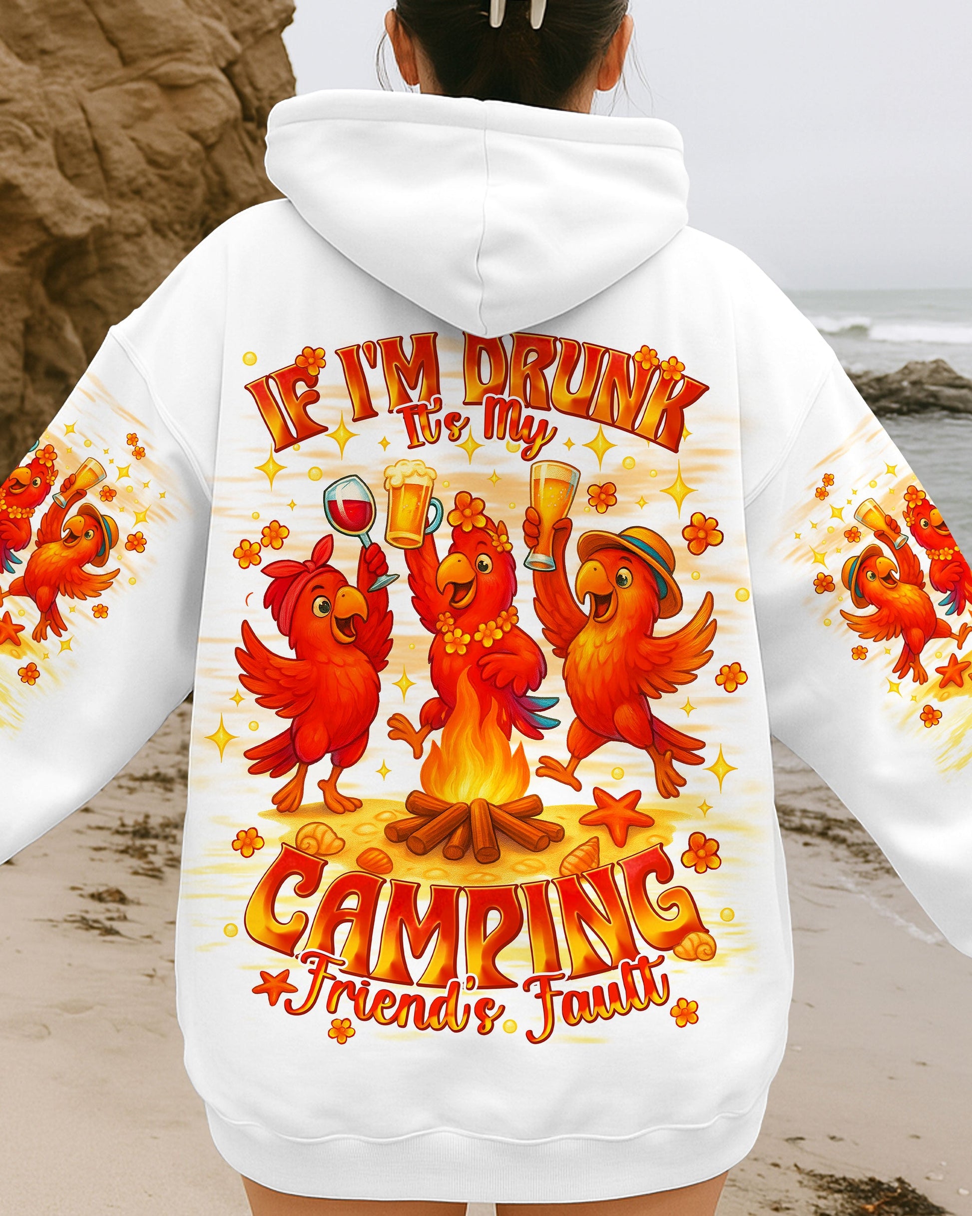 IF I'M DRUNK IT'S MY CAMPING FRIEND'S FAULT PARROT ALL OVER PRINT - TLNT2407253