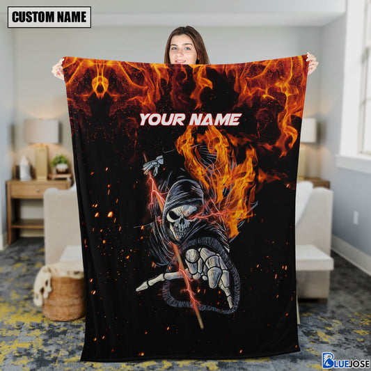 BlueJose Custom Name Billiards Reaper Blanket