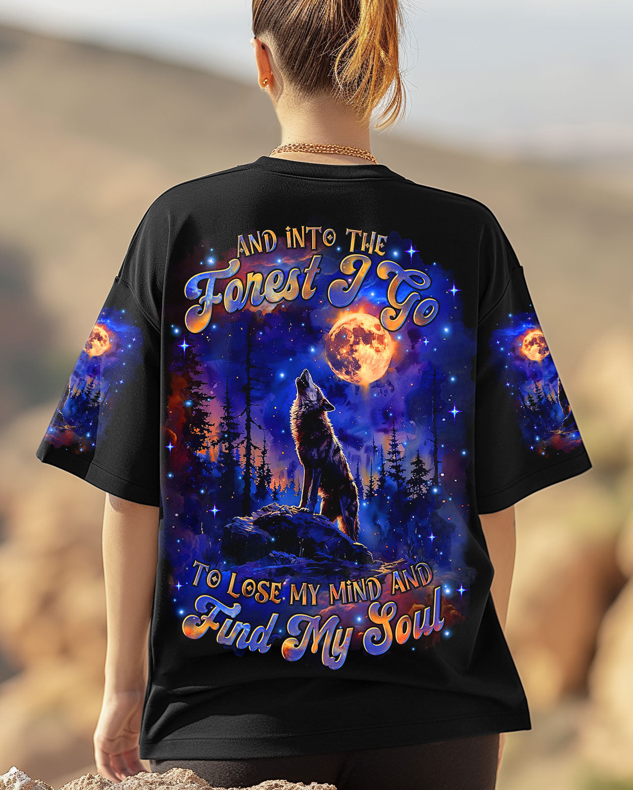 AND INTO THE FOREST I GO WOLF ALL OVER PRINT - TLTR0907252