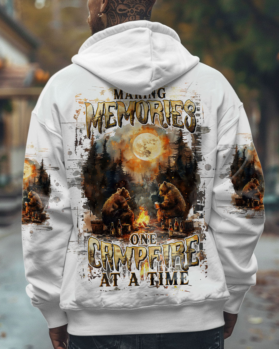MAKING MEMORIES ONE CAMPFIRE AT A TIME BEAR ALL OVER PRINT - TLTW2808242
