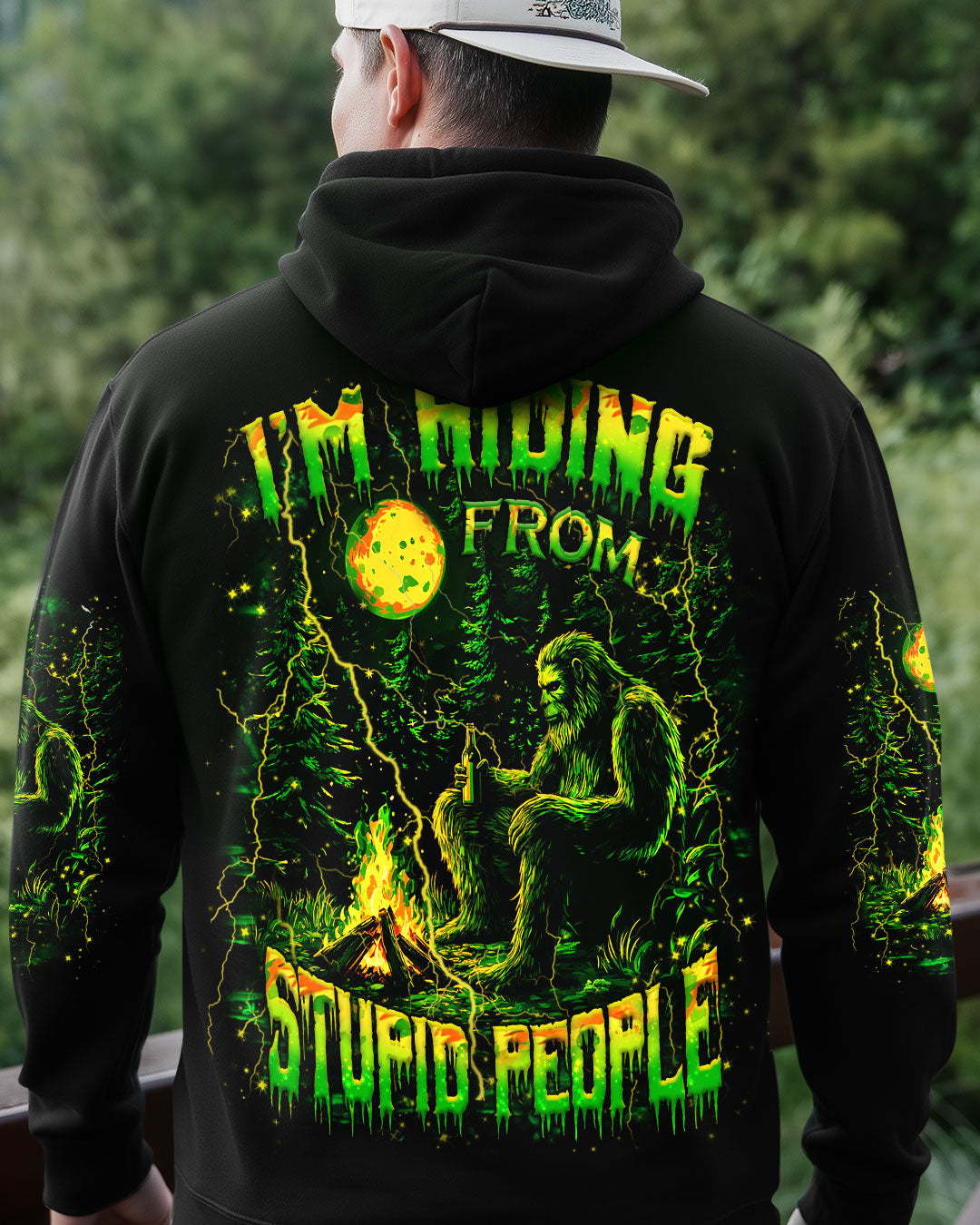 I'M HIDING FROM STUPID PEOPLE BIGFOOT ALL OVER PRINT - YHHN2210253