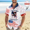 BlueJose Custom Name Patriotic 250th Anniversary God Bless America Eagle Hawaii Shirt
