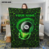 BlueJose Custom Name Billiards 8 Ball Green Blanket