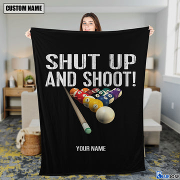 BlueJose Custom Name Billiards Shut Up & Shoot Blanket