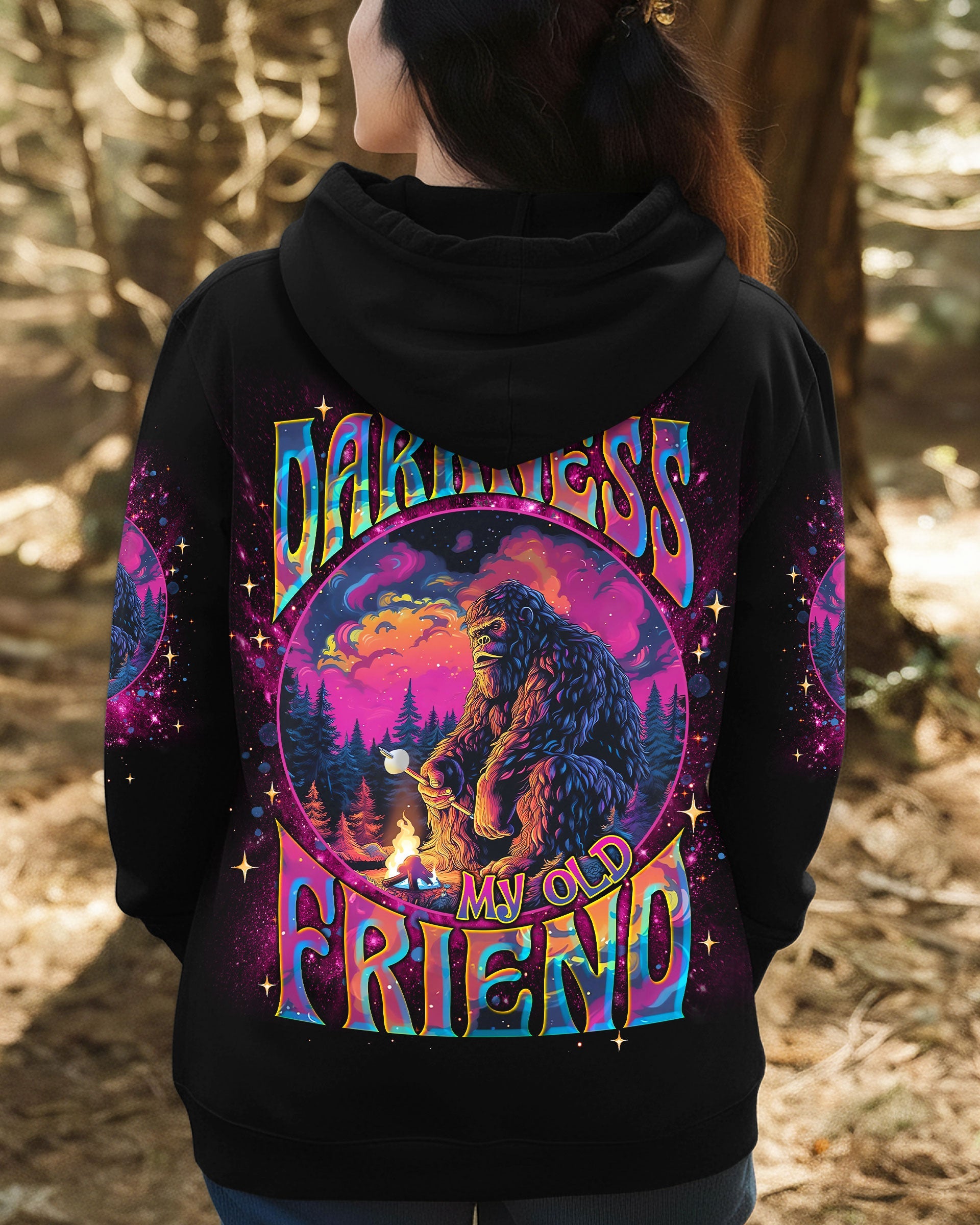 HELLO DARKNESS MY OLD FRIEND BIGFOOT ALL OVER PRINT - TLNT2711251