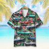 Custom Classic Car Photo Hawaiian Shirt, Floral Pattern, Summer Gift