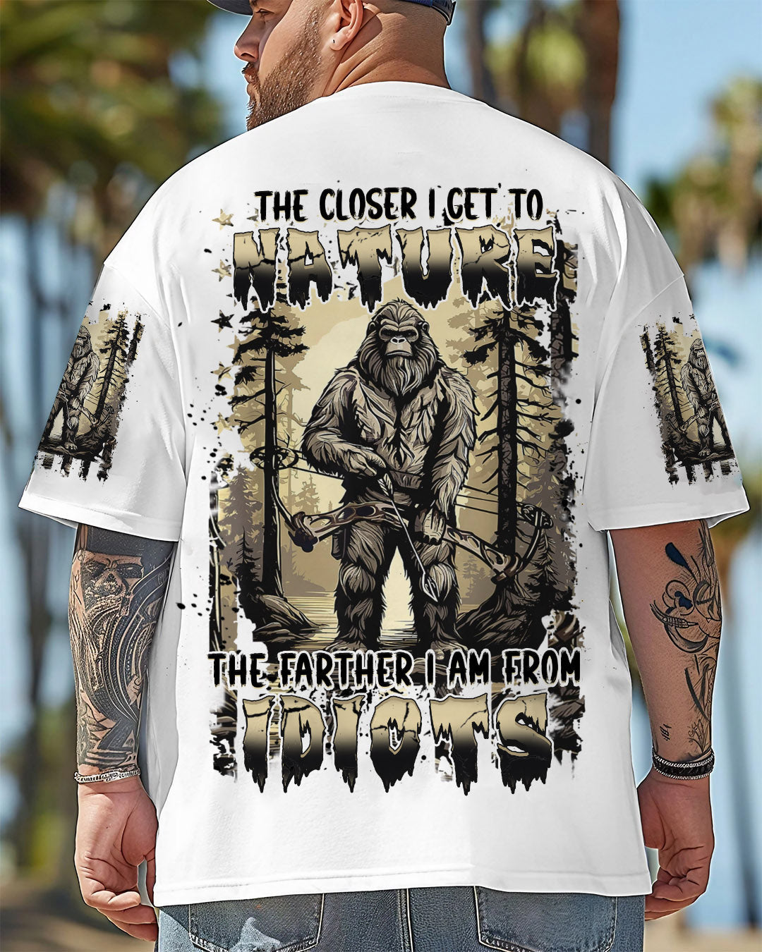 THE CLOSER I GET TO NATURE BIGFOOT ALL OVER PRINT - YHHN3103252
