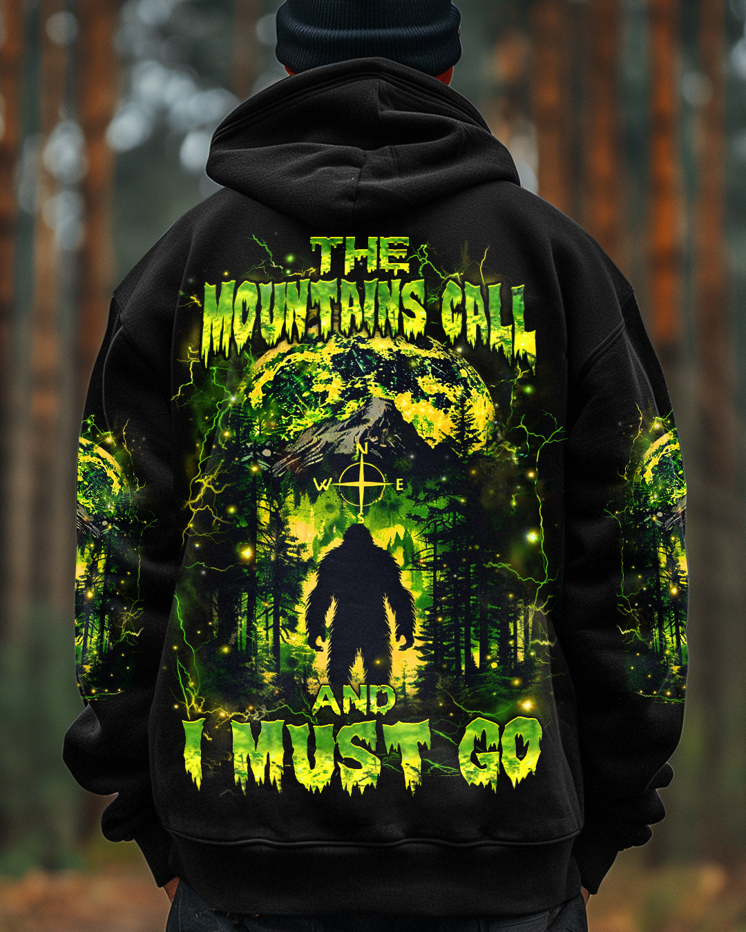 THE MOUNTAINS CALL AND I MUST GO BIGFOOT ALL OVER PRINT - YHHN2402254