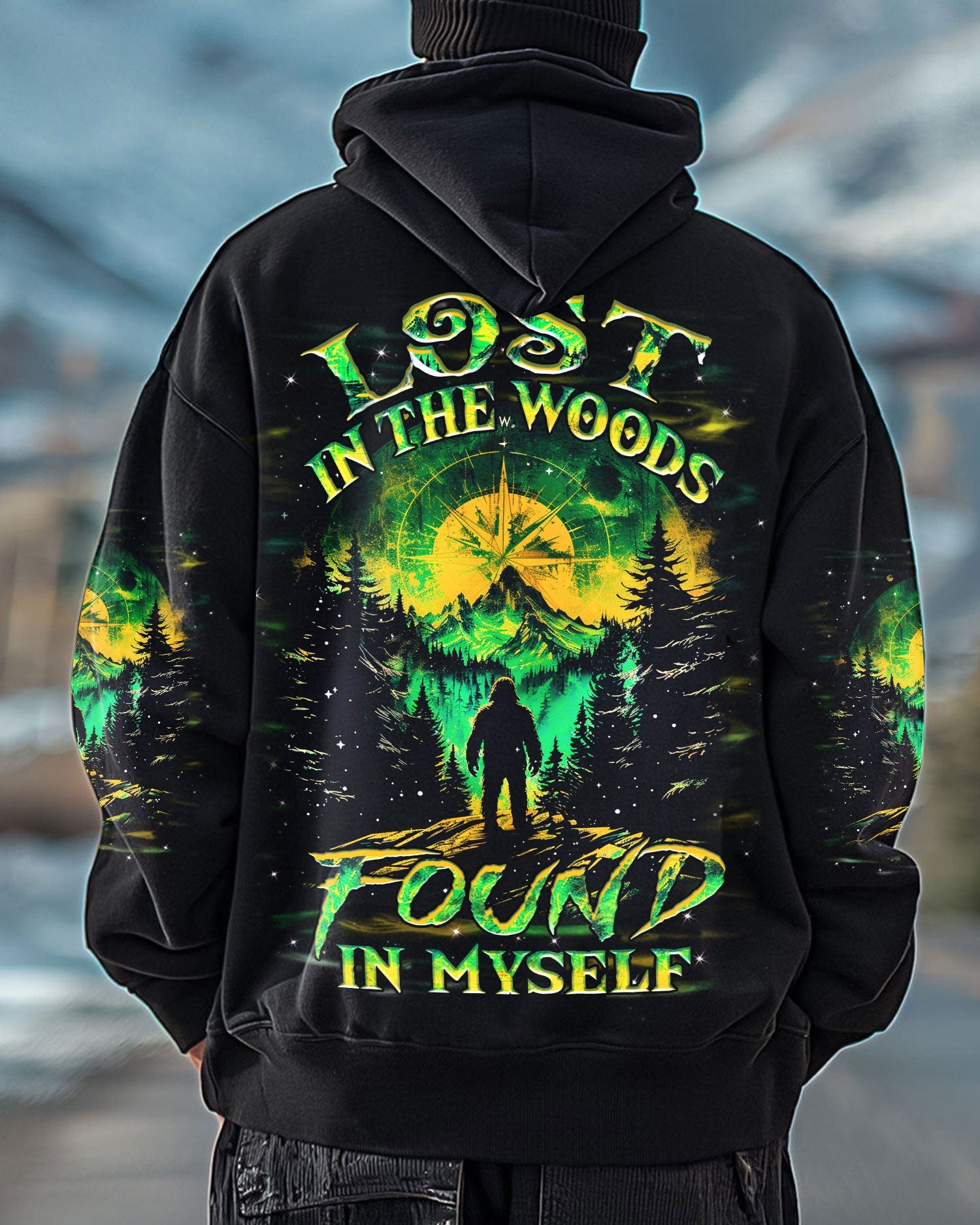LOST IN THE WOOD FOUND IN MYSELF BIGFOOT ALL OVER PRINT - YHHN1302254
