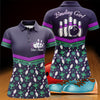 BlueJose Purple Bowling Ball And Pins Pattern Customized Name All Over Printed Shirt For Women