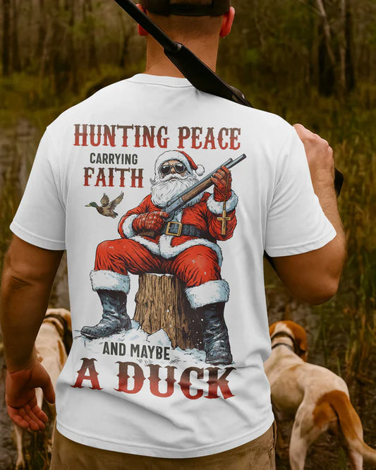 BlueJose Hunting Peace Carrying Faith And Maybe A Duck Shirt, Personalized Hunting 3D Shirt
