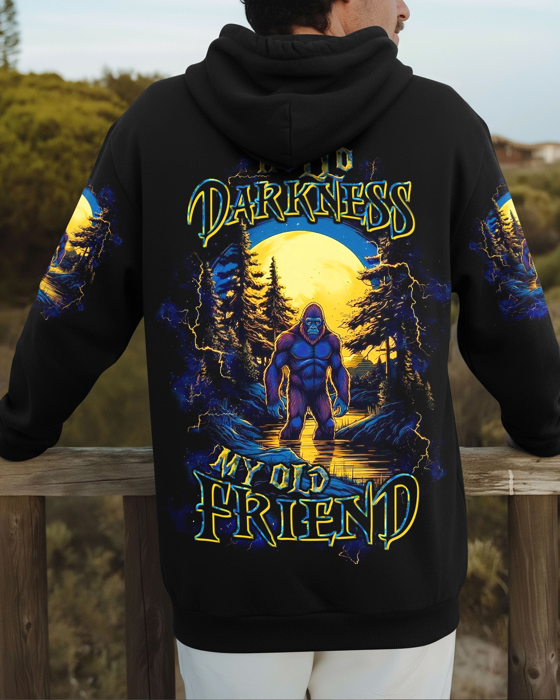 HELLO DARKNESS MY OLD FRIEND BIGFOOT ALL OVER PRINT - TLTW1711252