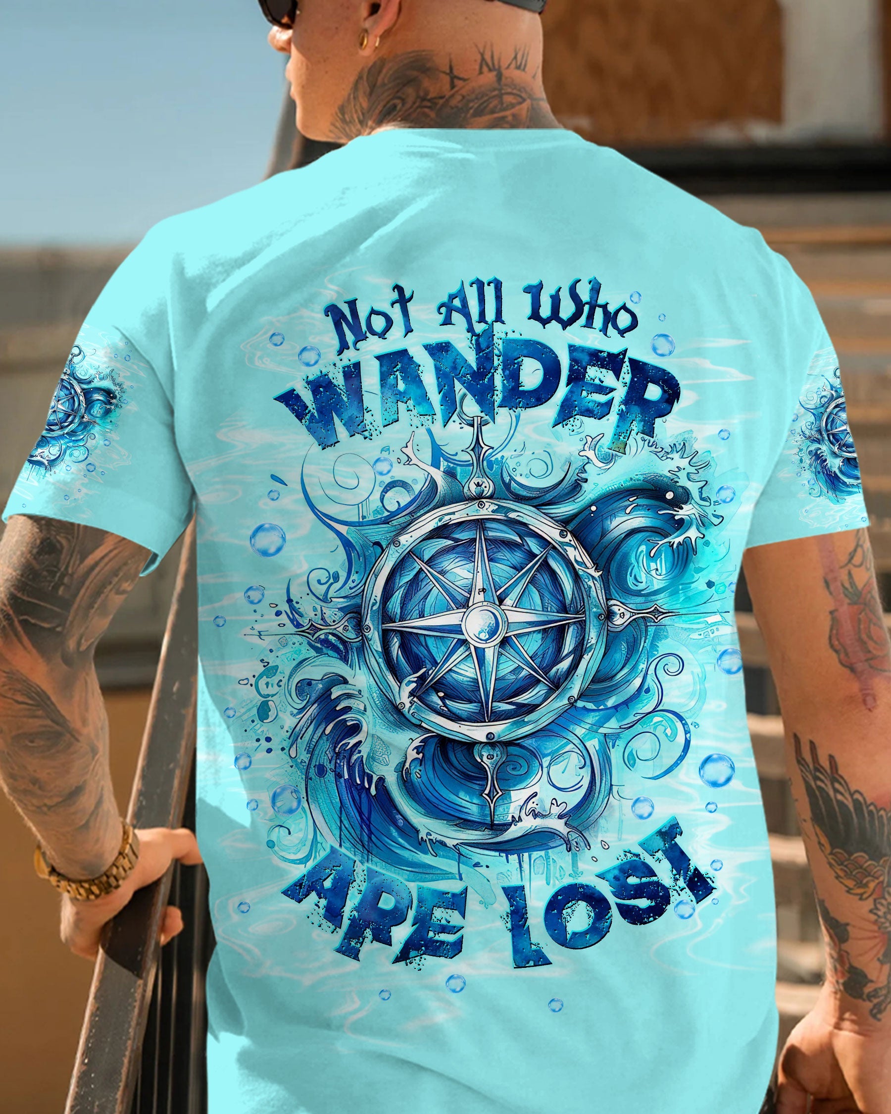 NOT ALL WHO WANDER ARE LOST COMPASS BEACH ALL OVER PRINT - TLTW0603253