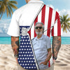 BlueJose Custom Photo And Name Golf USA Flag Pattern Hawaii Shirt