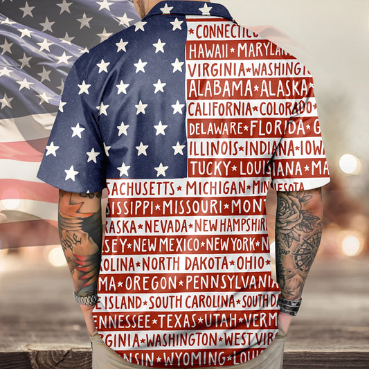 BlueJose America State Hawaiian Shirt