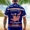 BlueJose Custom Name American 250Th Anniversary Eagle Flag Hawaii Shirt