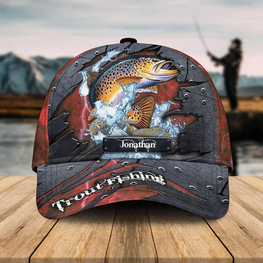 BlueJose Personalized  Fish Aholic Red Light Cap