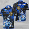 BlueJose Bowling And Pins Abstract Grunge Texture Cross Multicolor Personalized Name, Team Name 3D Shirt