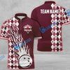 BlueJose Bowling And Pins Retro Classic Multicolor Customized Name 3D Zipper Polo (8 Colors)