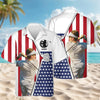 BlueJose Custom Photo And Name Golf USA Flag Pattern Hawaii Shirt