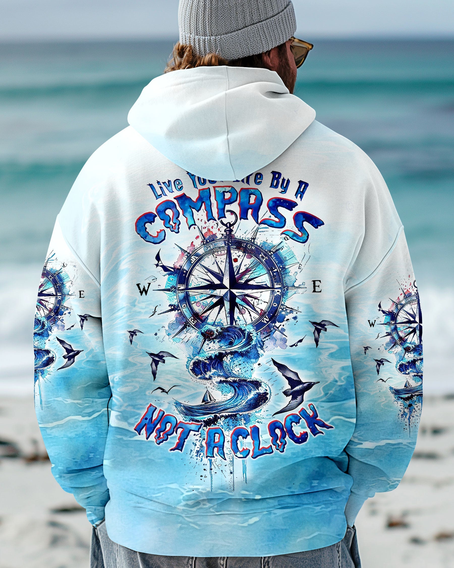LIVE YOUR LIFE BY A COMPASS WAVES ALL OVER PRINT  - TLTW0503253