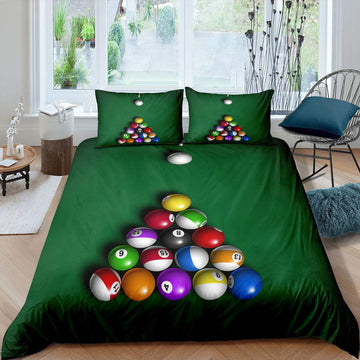 BlueJose Billiards Rack Green Bedding Set