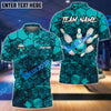 BlueJose Bowling And Pins Hexagon Strike Customized Name 3D Shirt ( 6 Colors)