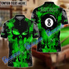 BlueJose Billiard 8 Ball Melting Punished Skull Personalized Name, Team Name Unisex Shirt (4 Colors)
