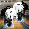BlueJose Bowling And Pins Basic Fire Flame Customized Name 3D Shirt (4 Colors)