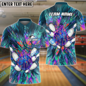 BlueJose Bowling And Pins Magic Art Customized Name 3D Shirt (4 Colors)