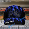BlueJoses Bowling And Pins Thunder Storm Pattern Multicolor Personalized Name Cap