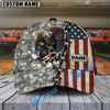 BlueJoses Bowling And Pins  Eagles Army Multicolor Personalized Name Cap