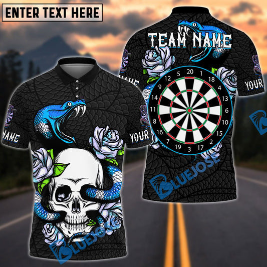 BlueJose Darts Skull Snake Personalized Name Team Name Shirt (4 colors)