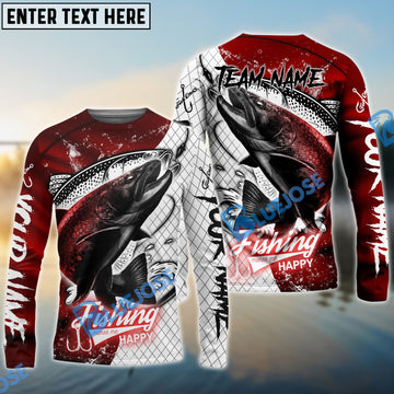 Bluejose Trout Fishing Dark Red Skin Sport Custom Name & Team Name 3D Shirts