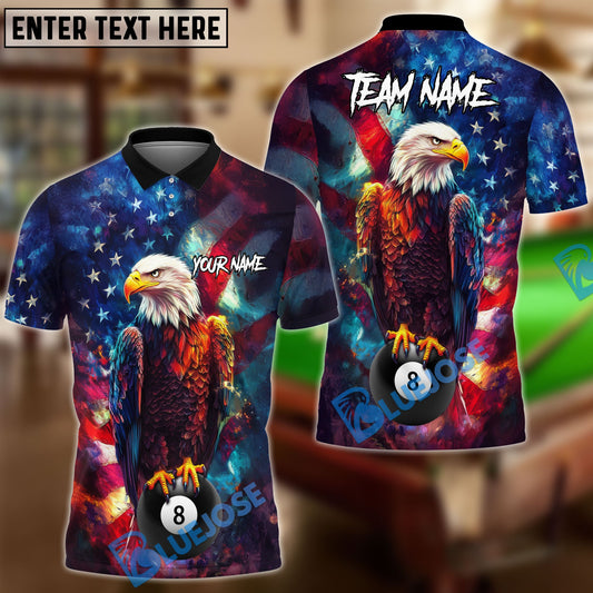 BlueJose Billiards Ball 8 And 9 Eagle US Flag Personalized Shirt (2 Colors)