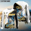 Bluejose Musky Fishing Hook Graphic & Jumping Fish Art Custom Name & Team Name 3D Shirts