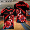BlueJose Bowling And Pins Thunder Falling Pattern Customized Name, Team Name 3D Shirt (4 Colors)