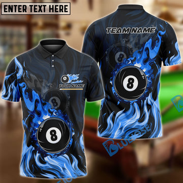BlueJose Billiards 8 Ball Double Fire Personalized Name Shirt (4 Colors)