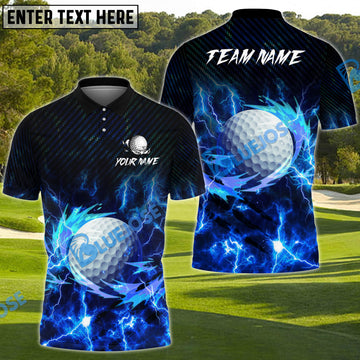 BlueJose Golf Thunderbolt Customized Name, Team Name 3D Shirts (4 Colors)