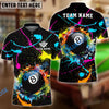 BlueJose Billiards Ball 8 Paint Color Customized Name, Team Name 3D Shirt